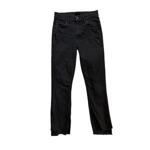 Mother Jeans Womens 25 Faded Black The Inside Crop Step Fray High Waisted RawHem
